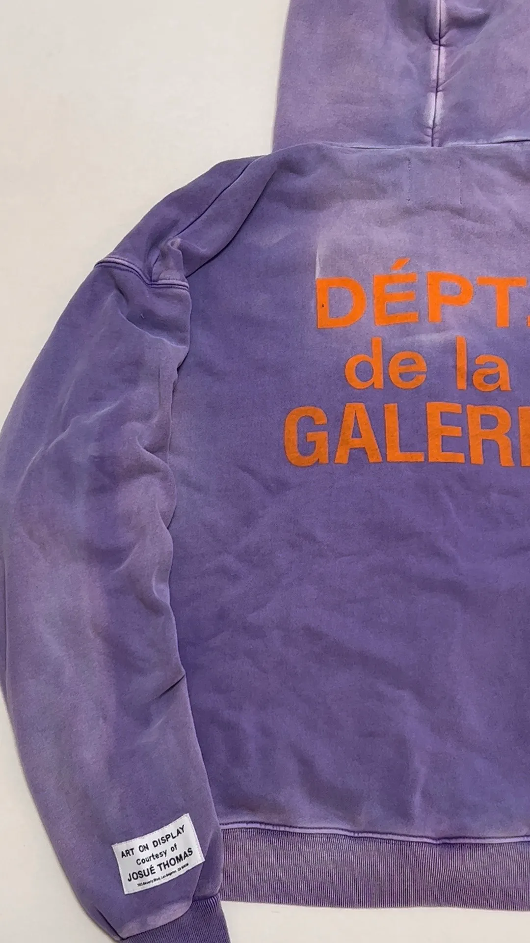 The same style as the owner GALLERY DEPT. FRENCH ZIP HOODIE water corrugated French zipper hole hoodie, sun washed purple, washed purple S-XL, ready-to-wear dyeing, hand-stitched and heavy-weighted, faded, super-heavy washing, hand-hanging holes, bone edges turned white, molded and customized with G LOGO zipper